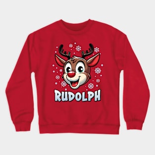 Santa’s Reindeer Rudolph Xmas Group Costume Crewneck Sweatshirt